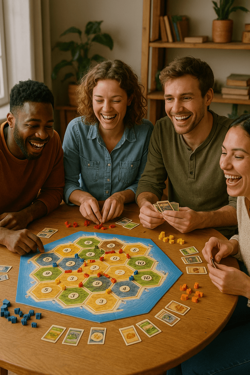 Amigos se divertindo com jogos de tabuleiro